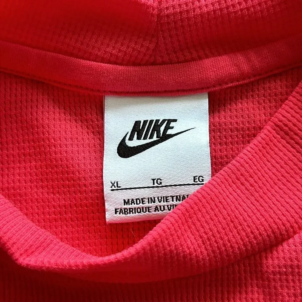Nike Air Cropped‎ Waffle Knit Long Sleeve Shirt Pink Girls XL Mock Neck